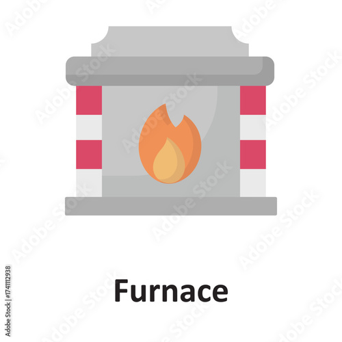 Furnace Vector icon which can easily modify or edit