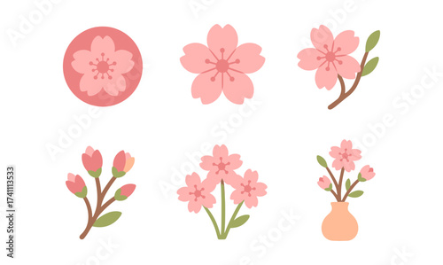 Simple floral arrangement with cherry blossoms in soft pastel colors for spring decor
