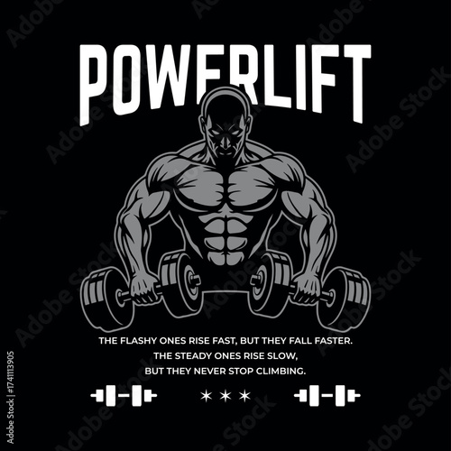 Powerlift Gym Streetwear T-Shirt – Heavyweight Strength Training Design for Hardcore Lifters