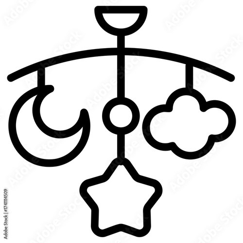 Hanging toys outline icon