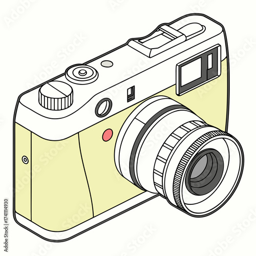 Yellow and white digital camera illustration photography