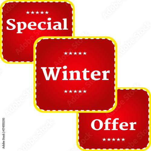 Winter Special discount Offer label for Business Promotion