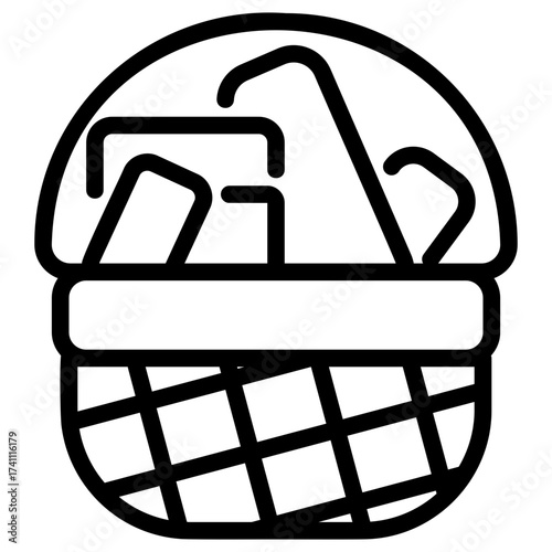 Gift hamper outline icon