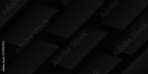  black geometric abstract background overlap layer on dark space with diagonal lines decoration. Modern graphic design element striped style for banner,