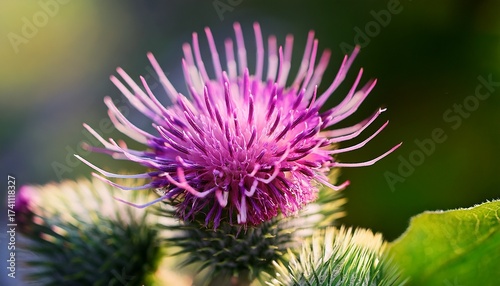 arctium lappa great burdock flower close up delicate petals characteristic