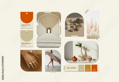 Instant Photo Frame Collage Moodboard Mockup Layout