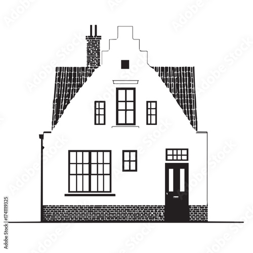 vector illustration of a Dutch house