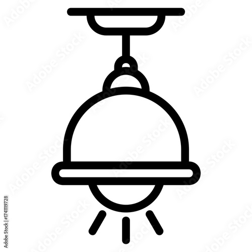 Ceiling lamp outline icon