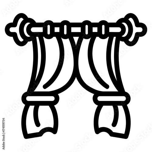 Curtain outline icon