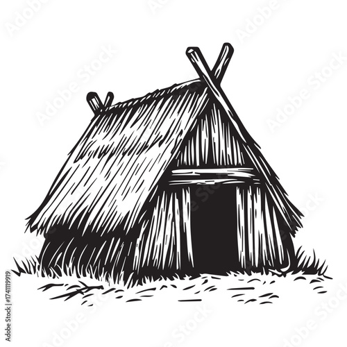 hut on a white background