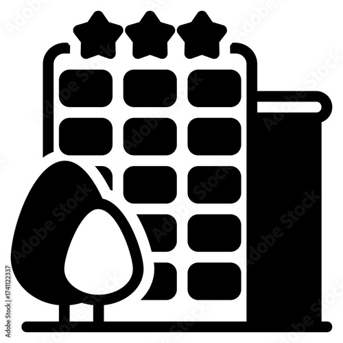 hotel black icon