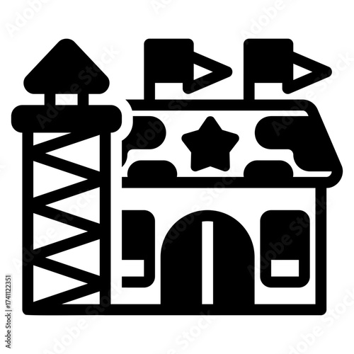 military base black icon