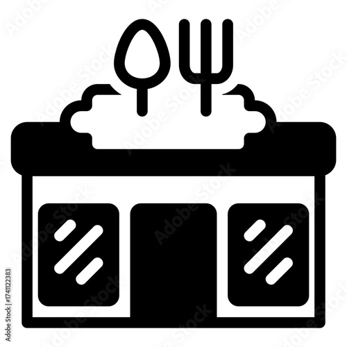 restaurant black icon