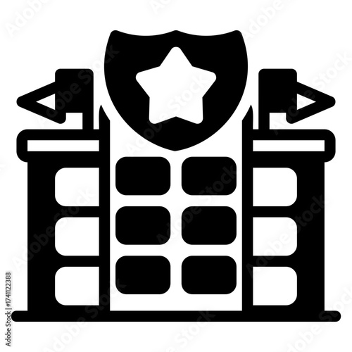 police station black icon