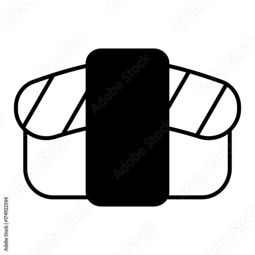 sushi line icon with editable stroke