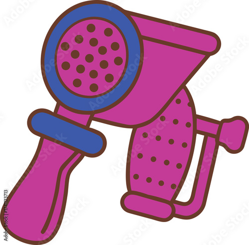 Pink and Blue Hair Dryer on Black Background hairdryer styling