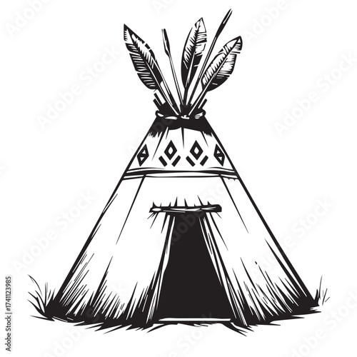 hand drawn traditional house vector illustration