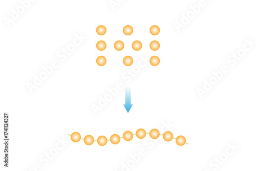 Polymerization Process Science Design. Vector Illustration.