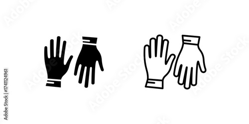 Solid and Outline Gloves Icon