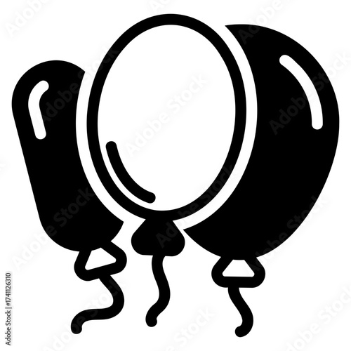 Balloon black icon