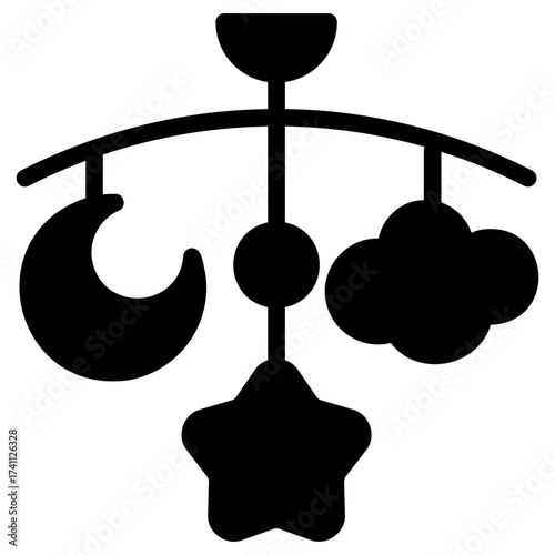 Hanging toys black icon