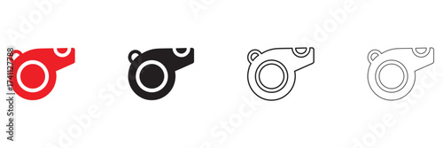 Referee whistle icon vector, sports whistle icon symbol vector illustration