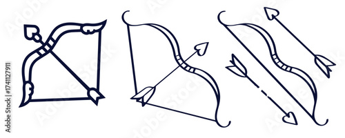 Vector silhouettes of the bow and arrow 