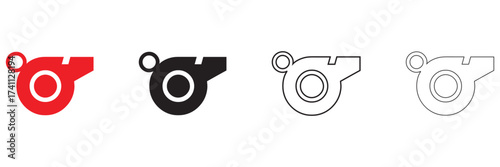 Referee whistle icon vector, sports whistle icon symbol vector illustration