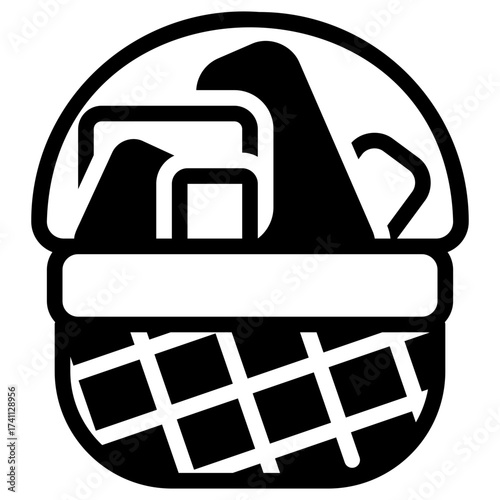 Gift hamper black icon