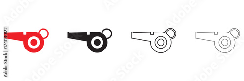 Referee whistle icon vector, sports whistle icon symbol vector illustration