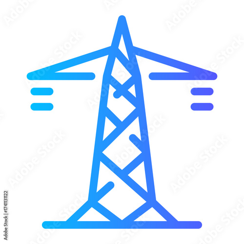 electric tower gradient icon
