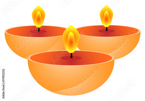 Diya, Lamp,  Happy Diwali, Indian festival of light. Holiday Background, Diwali celebration greeting card, vector illustration design EPS 10 File.