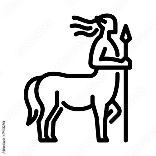 Centaur outline icon. mythical creature black line illustration.