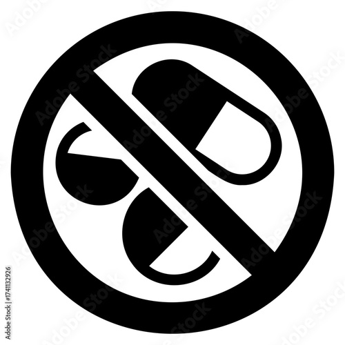 No drug black icon