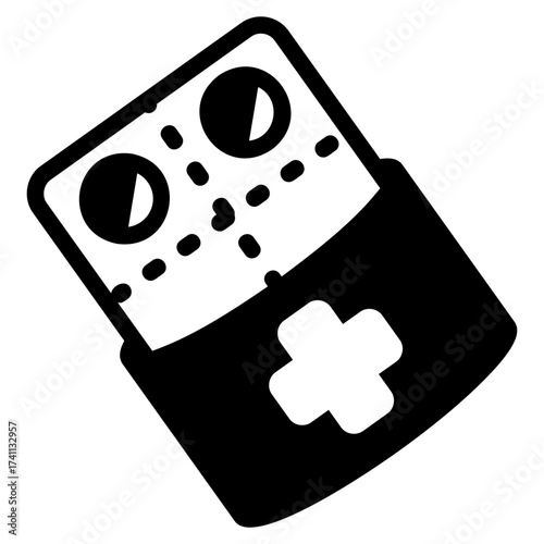 Pills strip black icon