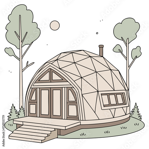Geodesic Dome Home in a Natural Setting house building