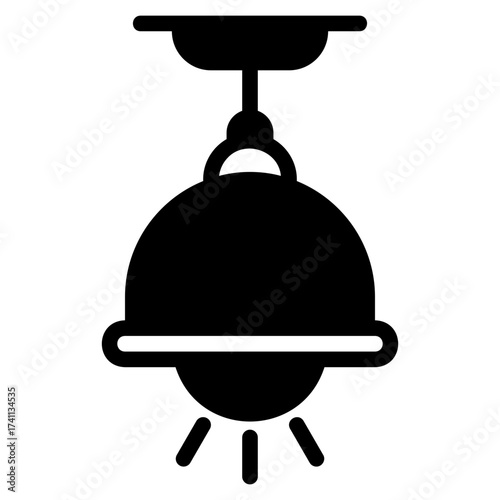 Ceiling lamp black icon