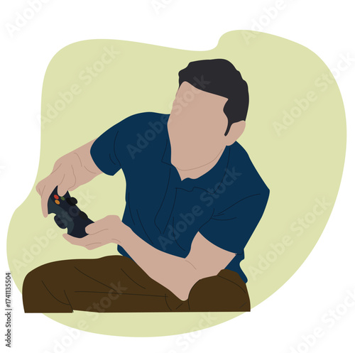 man playing stick game.man playing video game
