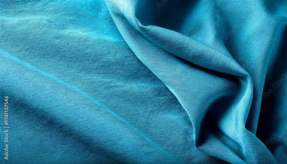 Fototapeta premium vibrant turquoise blue linen cloth napkin texture