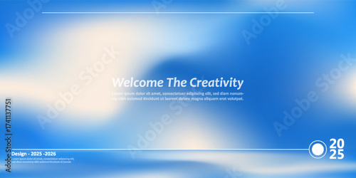Abstract background combination of soft and bright sky blue. Minimalist pastel color design.