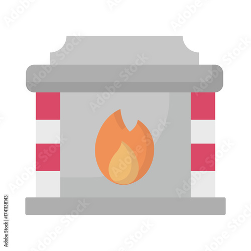 Furnace Vector icon which can easily modify or edit