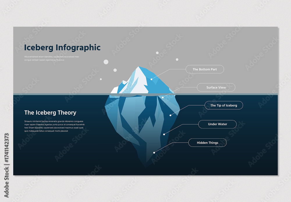 Iceberg Concept Infographic Layout Stock Template | Adobe Stock