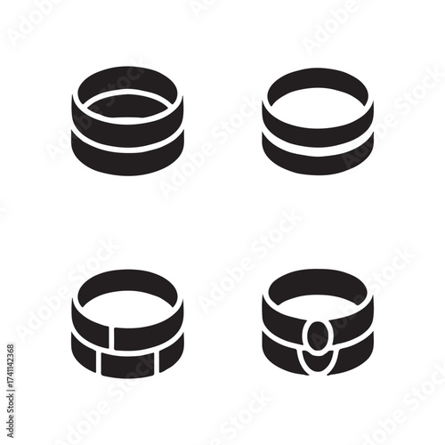 Stackable Rings Solid Accessory Icons Collection