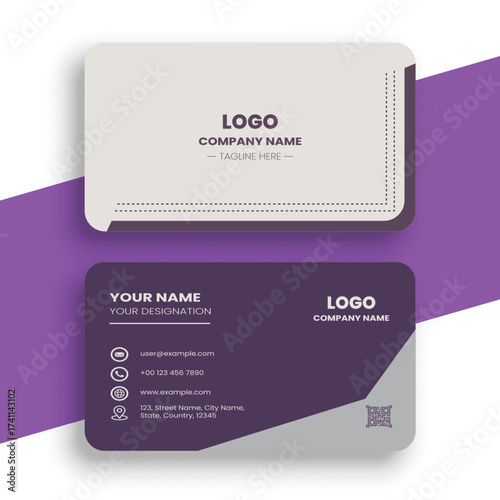 Elegant Minimal Purple Business Card Template