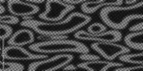 Grunge halftone black and white. Background pattern gray scale monochrome. Texture black and white vintage. Dark monochrome background for design