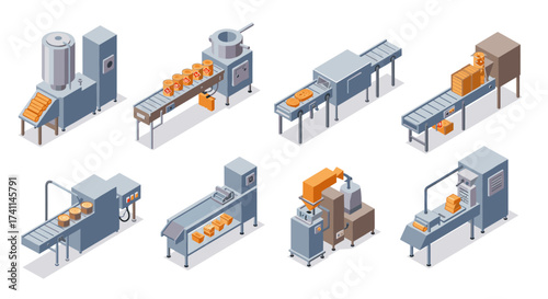 Isometric factory equipment for bread production