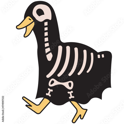skeleton silly goose cartoon