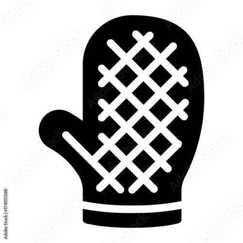 kitchen glove glyph icon