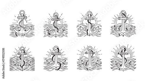 Collection of ornate religious cross symbols with abstract background elements for spiritual designs vector