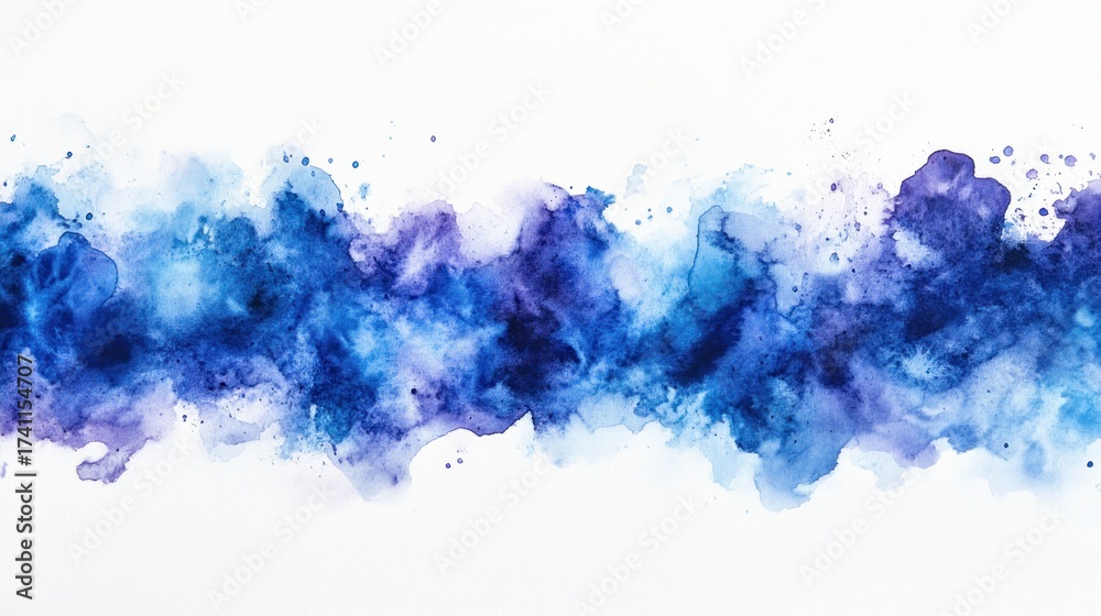 Obraz premium Abstract watercolor paint background with flowing blues and purples.
